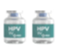 Imagens dos fracos da vacina contra HPV 9valente borradas